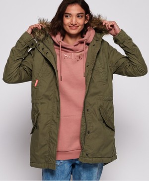 Superdry Heavy Weather Rookie Fishtail Parka Női Kabát Zöld | LMEWX5190